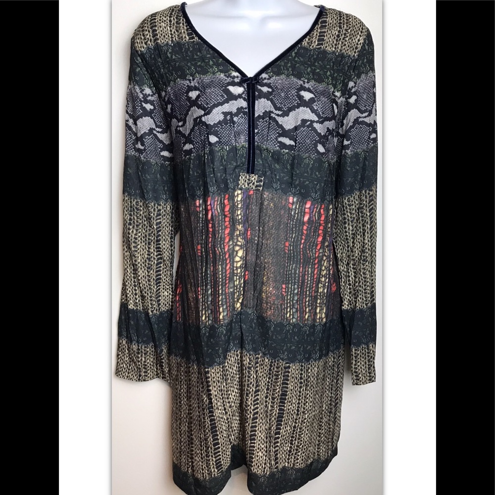 SOGGO Paris Dress Shift Black Gray Red Velvet Boho
